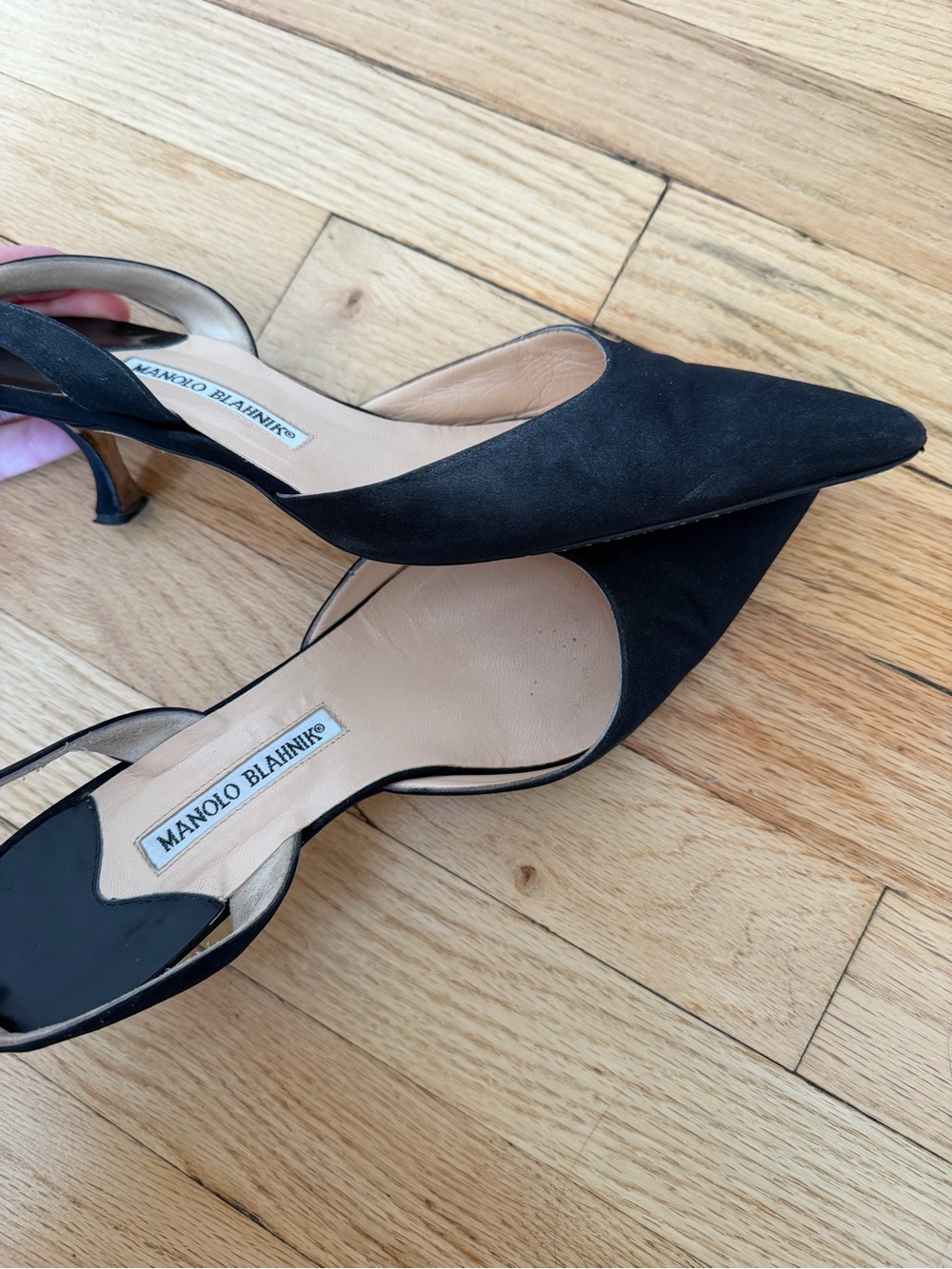 Manolo Blahnik Carolynne Kitten-Heel Halter Pump - Picture 6 of 6